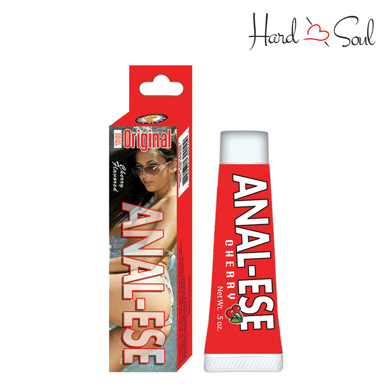 A box of Anal-Ese Cherry and a tube next to it - HardnSoul