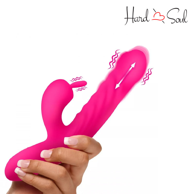 Bang Thrusting & Vibrating Rabbit Pink in hand - HardnSoul