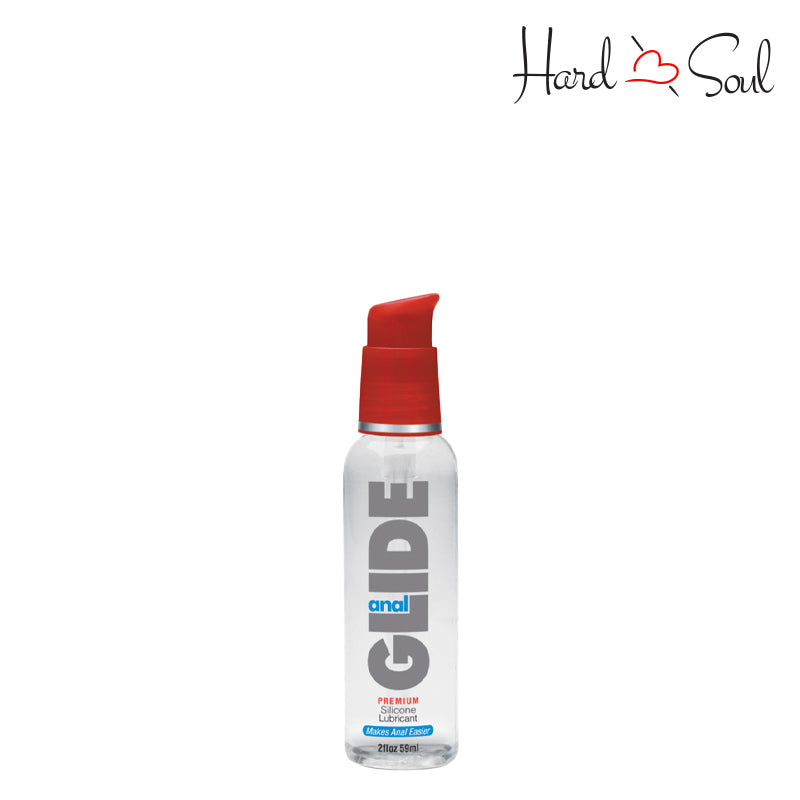 A 2 oz bottle of Body Action Anal Glide Silicone Lube - HardnSoul