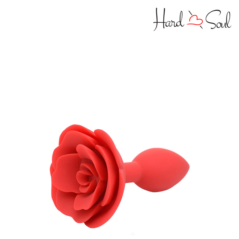 Side of Booty Bloom Silicone Rose Anal Plug - HardnSoul