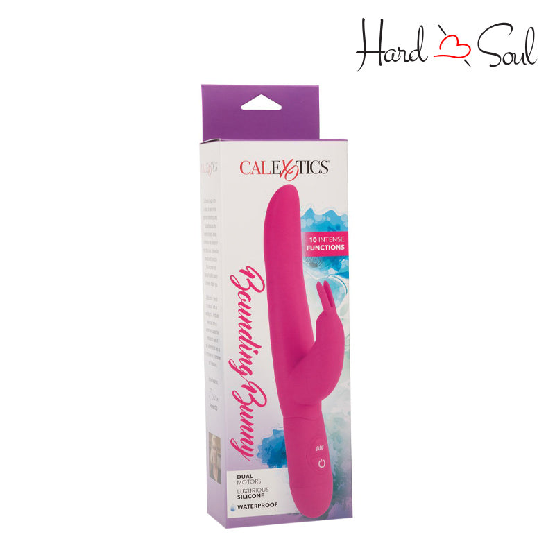 A Box of Bounding Bunny Silicone Rabbit Vibrator Pink - HardnSoul