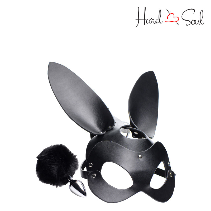 Bunny Tail Anal Plug & Mask Set - HardnSoul