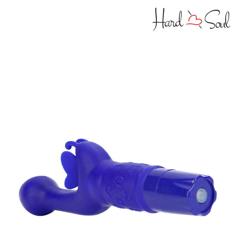 Bottom Side of Butterfly Kiss Silicone Vibrator Purple - HardnSoul