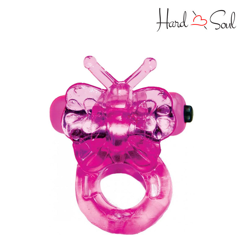 A Buzzy Butterfly Cock Ring Pink - HardnSoul