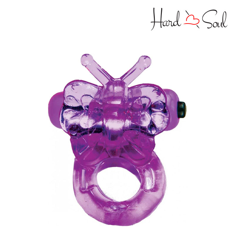 A Buzzy Butterfly Cock Ring Purple - HardnSoul