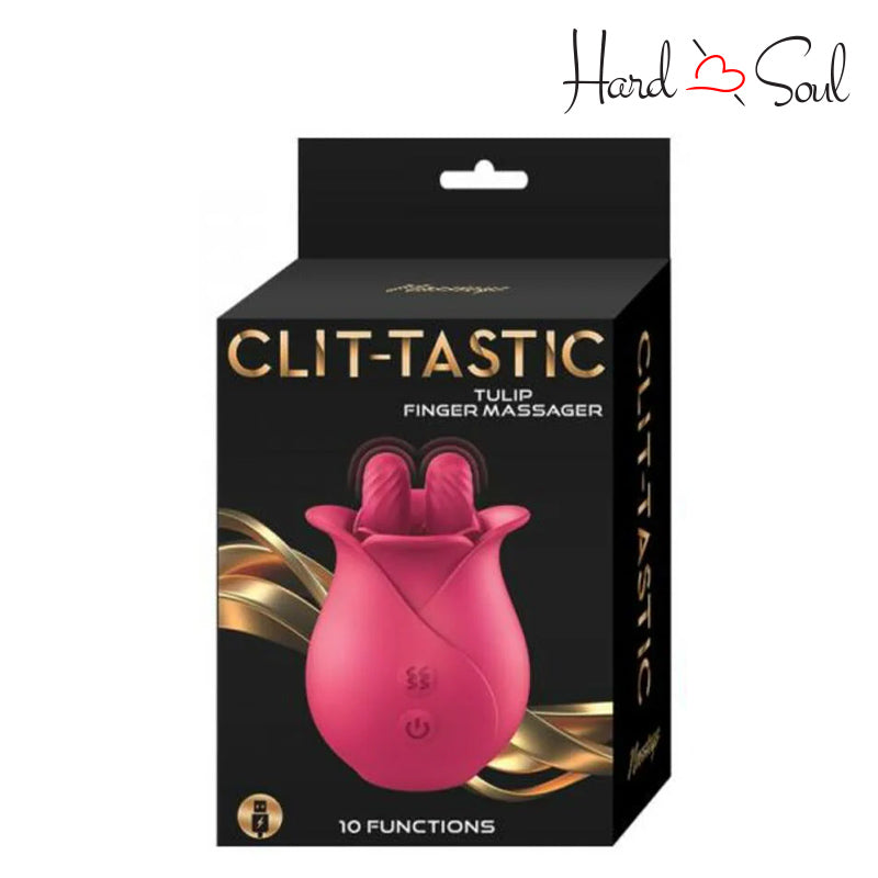 A Box of Clit-Tastic Tulip Finger Massager Red - HardnSoul