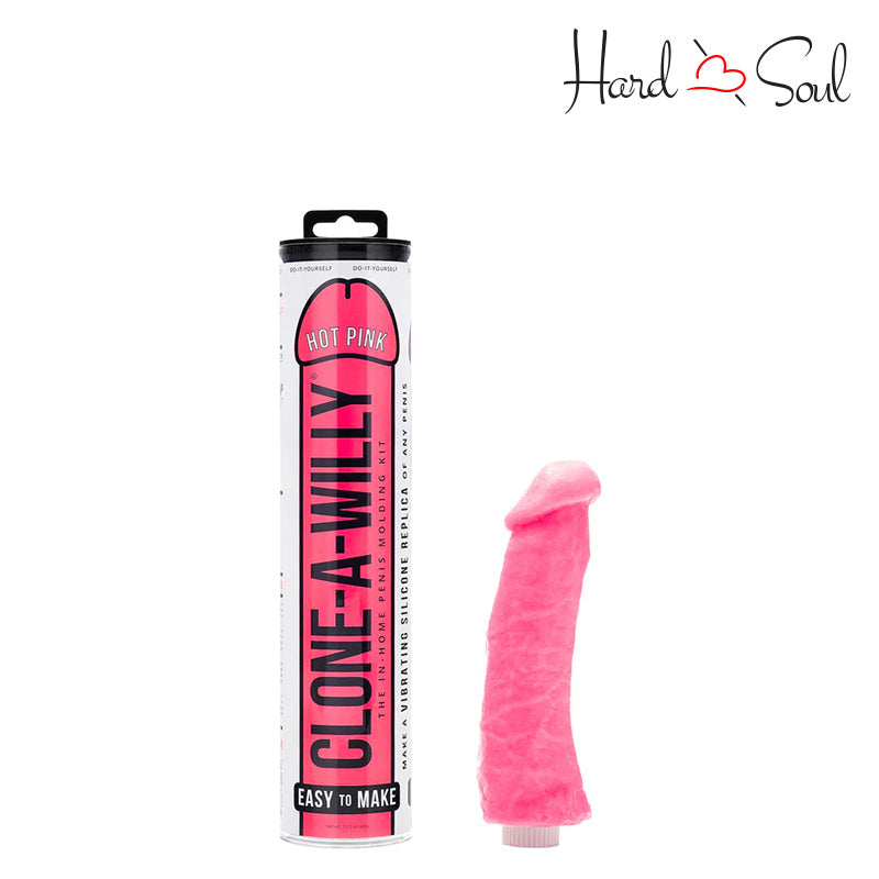 A Box of Clone-A-Willy Hot Pink Vibe Kit and a Dildo next to it - HardnSoul
