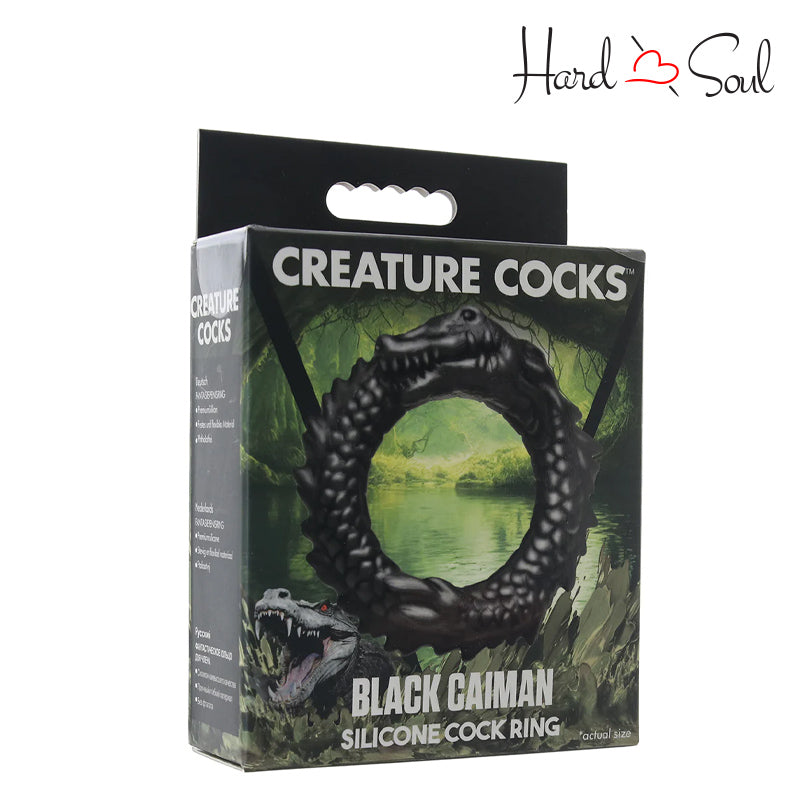 A Box of Creature Cock Black Caiman Cock Ring - HardnSoul