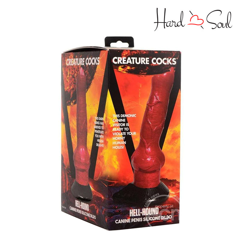 A Box of Creature Cocks Hell-Hound Canine Dildo - HardnSoul