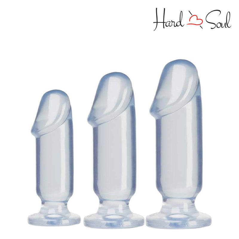 Three Size of Gray Crystal Jellies Anal Starter Kit - HardnSoul