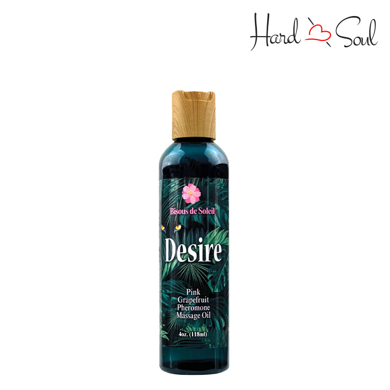 Bottle of Desire Pink Grapefruit Pheromone Massage Oil 4oz - HardnSoul