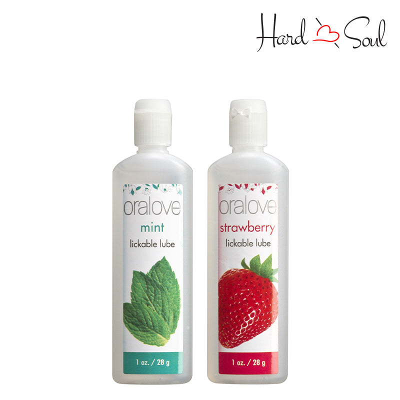 Two 1 oz bottles of Doc Johnson Oralove Delicious Duo - HardnSoul