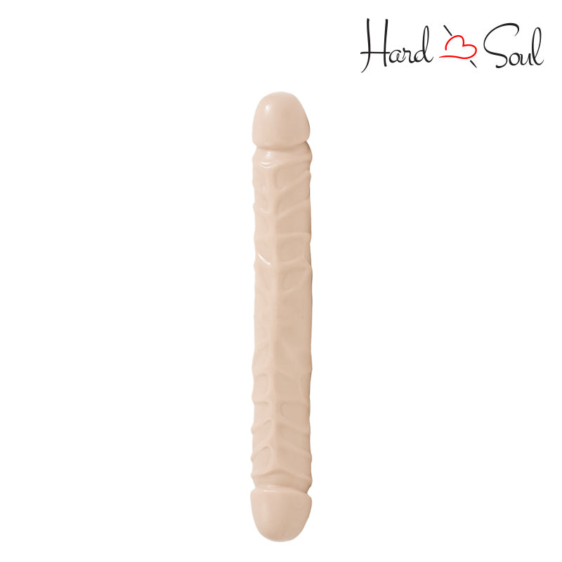 A Double Header Veined Dildo Vanilla 18" - HardnSoul