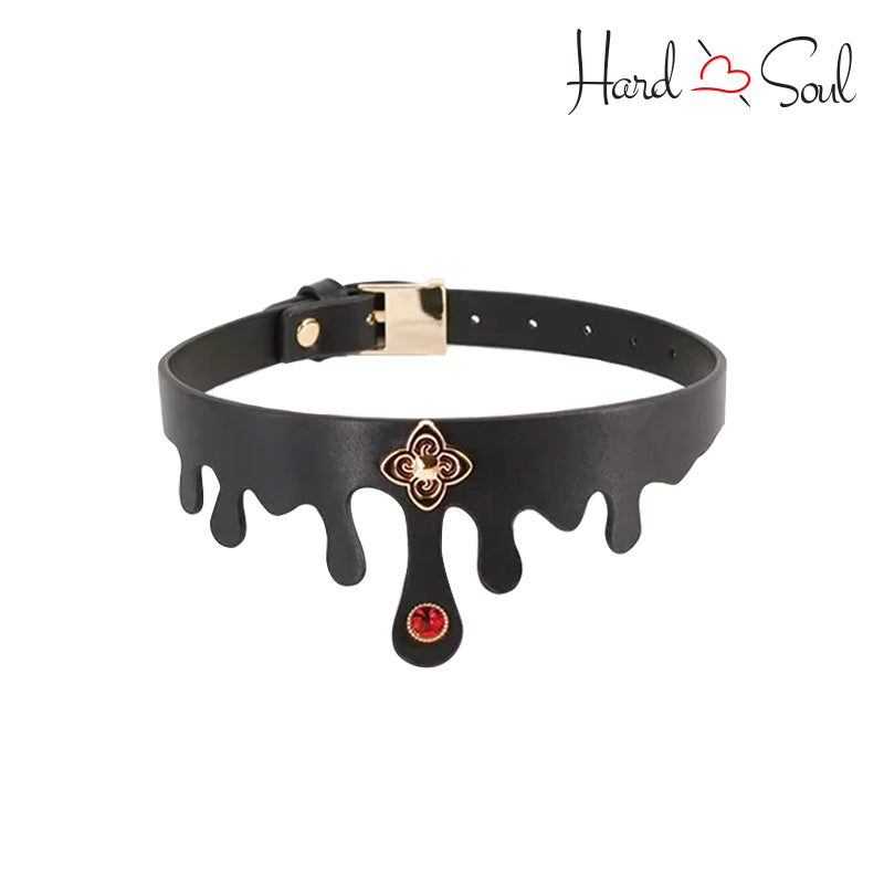 Front Side of a Fetish & Fashion Elvira Collar Black - HardnSoul