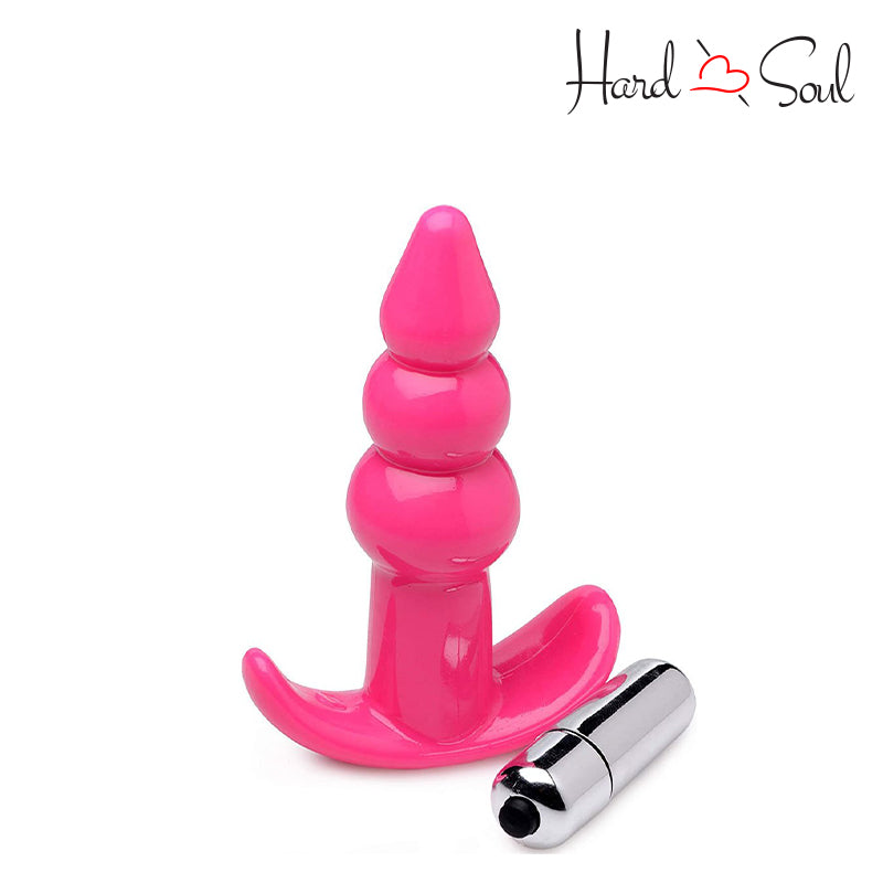 Frisky Bubbling Noir Ribbed Anal Plug Pink - HardnSoul
