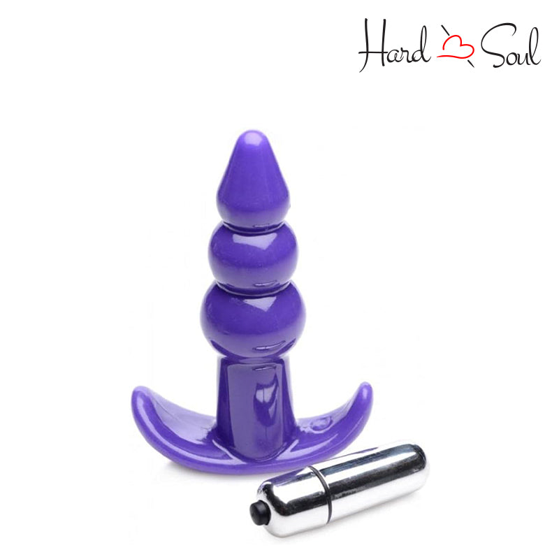 Frisky Bubbling Noir Ribbed Anal Plug Purple - HardnSoul