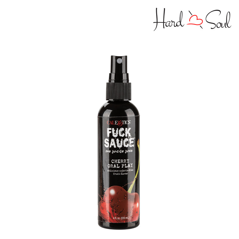 Front Side of Fuck Sauce Oral Play Cherry Bottle - HardnSoul