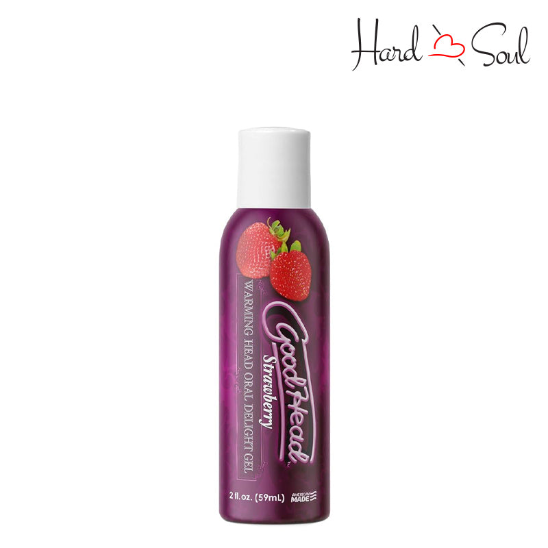 A 2 oz Strawberry bottle of GoodHead Warming Head 3-Pack - HardnSoul