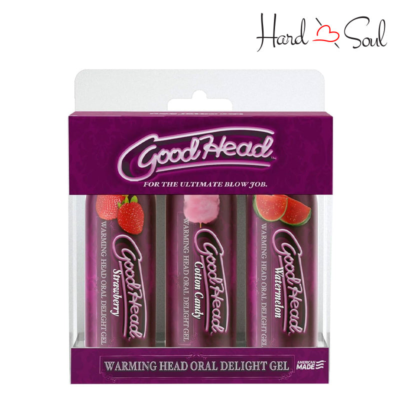 Three Pack of A 2 oz Strawberry bottle of GoodHead Warming Head - HardnSoul