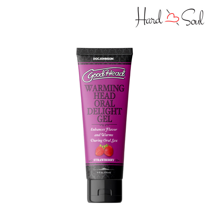 A 4 oz Tube of GoodHead Warming Oral Delight Gel Strawberry - HardnSoul