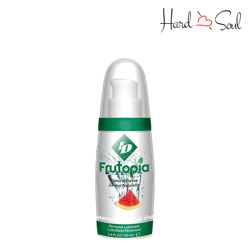 Front Side of a Bottle of ID Frutopia Water-Based Flavored Lube Watermelon 3.4oz - HardnSoul