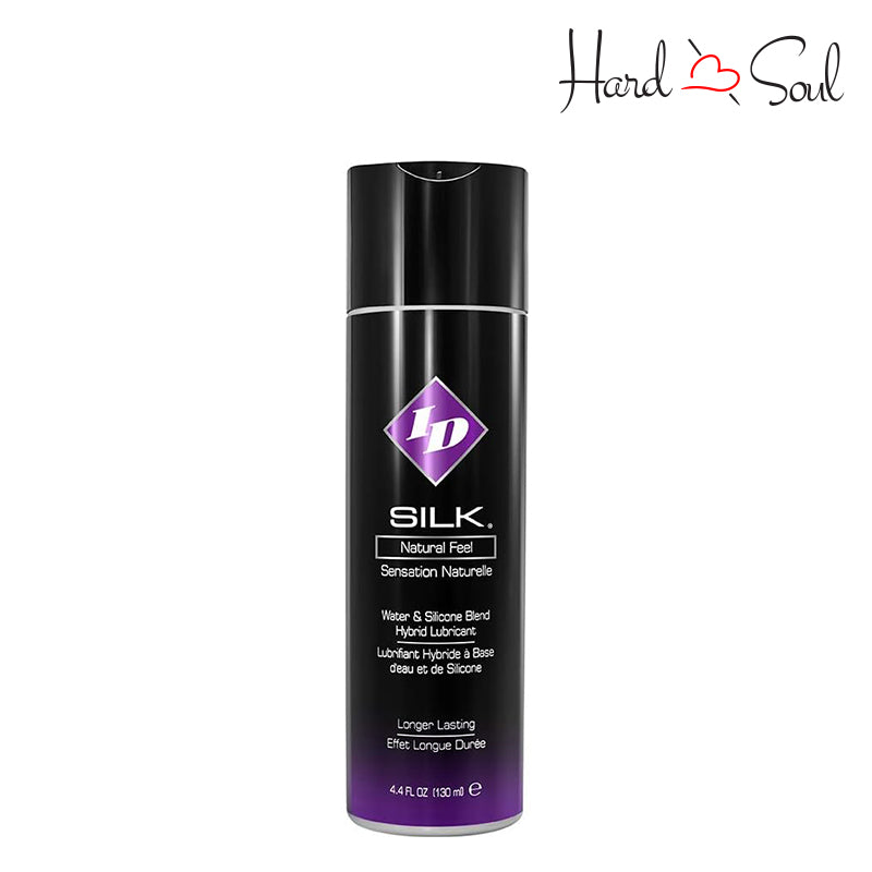 Front Side of a Bottle of ID Silk Hybrid Lubricant 4.4oz - HardnSoul