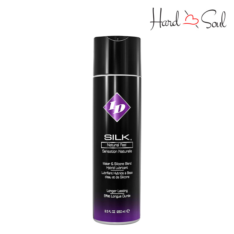 Front Side of a Bottle of ID Silk Hybrid Lubricant 8.5oz - HardnSoul