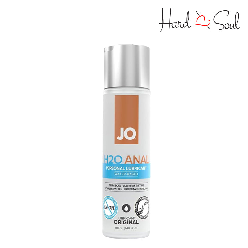 8oz bottle of JO H2O Anal Water Based Lubricant - HardnSoul