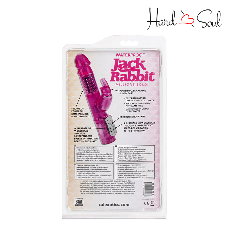 Back Side of Jack Rabbit Waterproof Rabbit 5 Rows Pink Box -HardnSoul