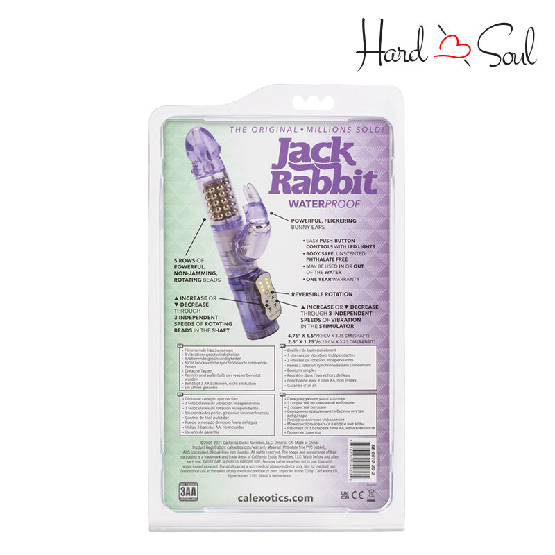 Back Side of Jack Rabbit Waterproof Rabbit 5 Rows Purple Box - HardnSoul