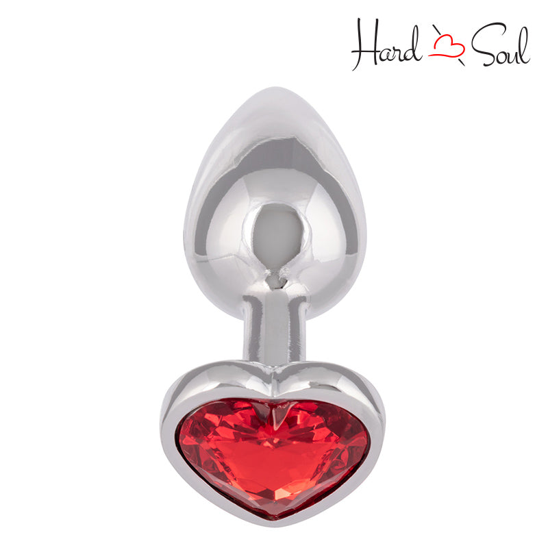 Bottom Side of Jewel Small Ruby Heart Anal Plug - HardnSoul