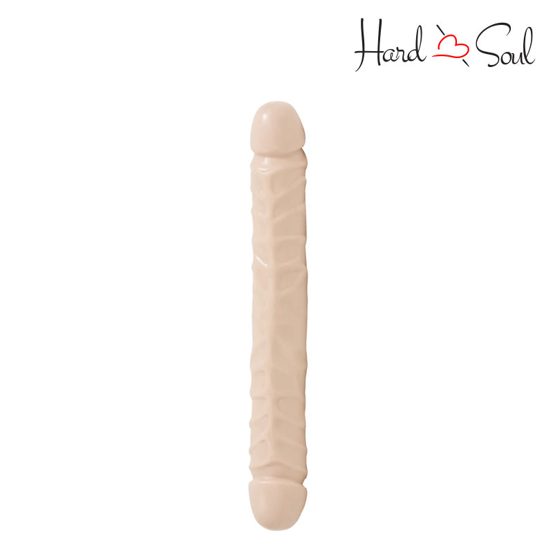 A Jr. Veined Double Header Dildo Vanilla 12" - HardnSoul