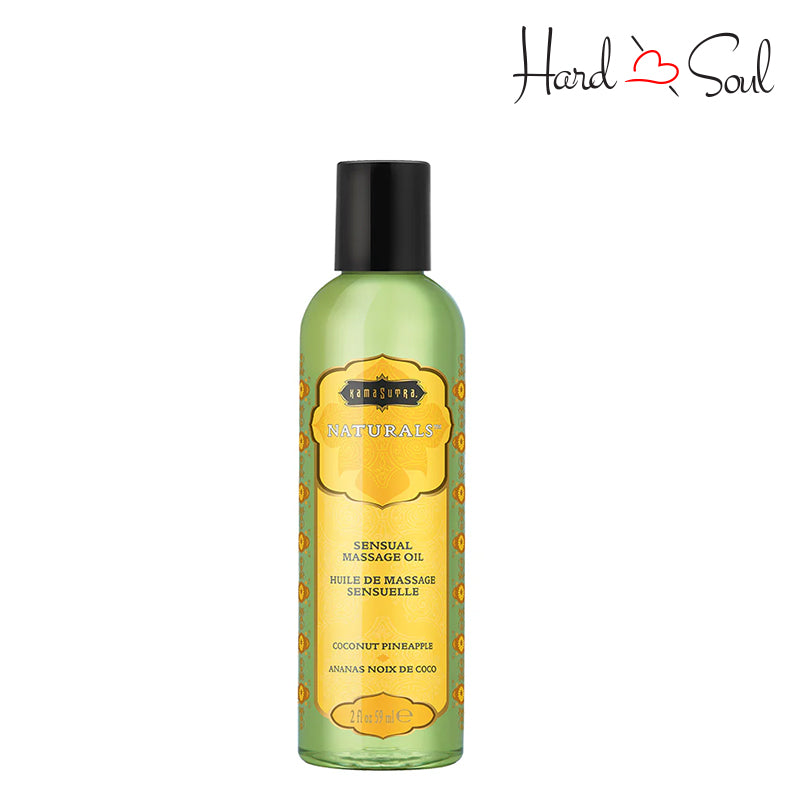A Bottle of Kama Sutra Naturals Massage Oil Coconut Pineapple 2oz - HardnSoul