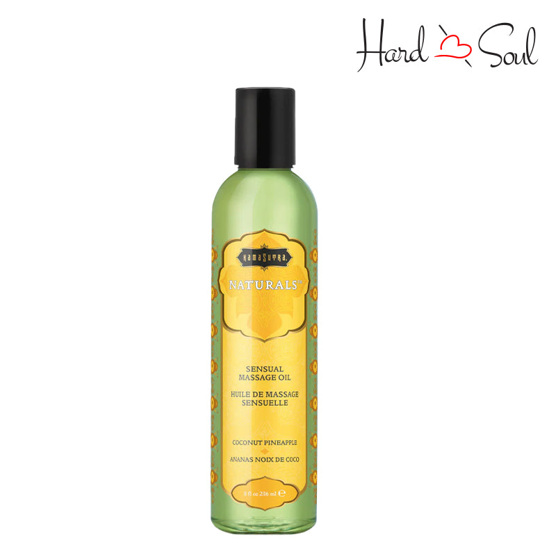 A Bottle of Kama Sutra Naturals Massage Oil Coconut Pineapple 8oz - HardnSoul