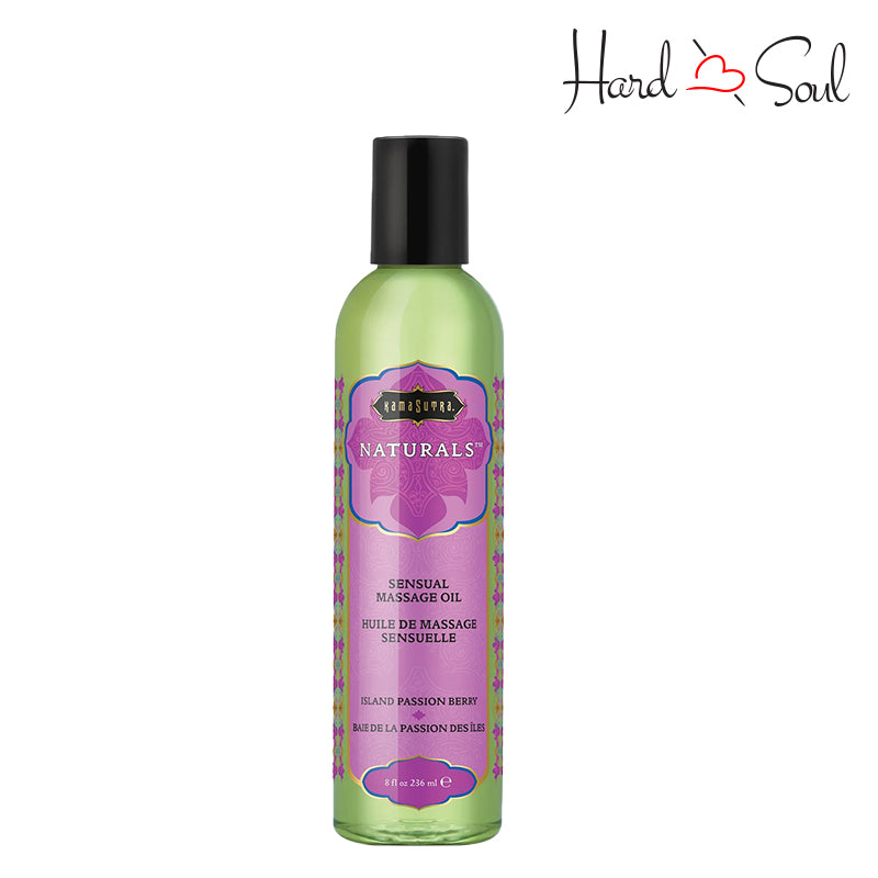 A Bottle of Kama Sutra Naturals Massage Oil Island Passion Berry 8oz - HardnSoul