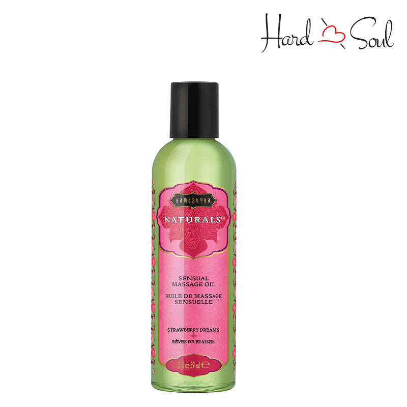 A Bottle of Kama Sutra Naturals Massage Oil Strawberry Dreams 2oz - HardnSoul