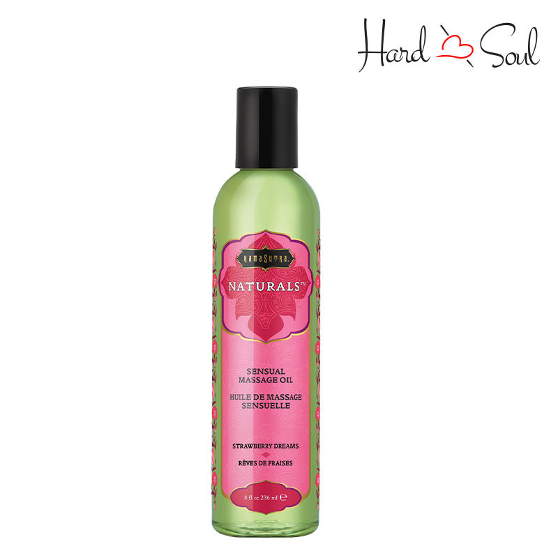 A Bottle of Kama Sutra Naturals Massage Oil Strawberry Dreams 8oz - HardnSoul