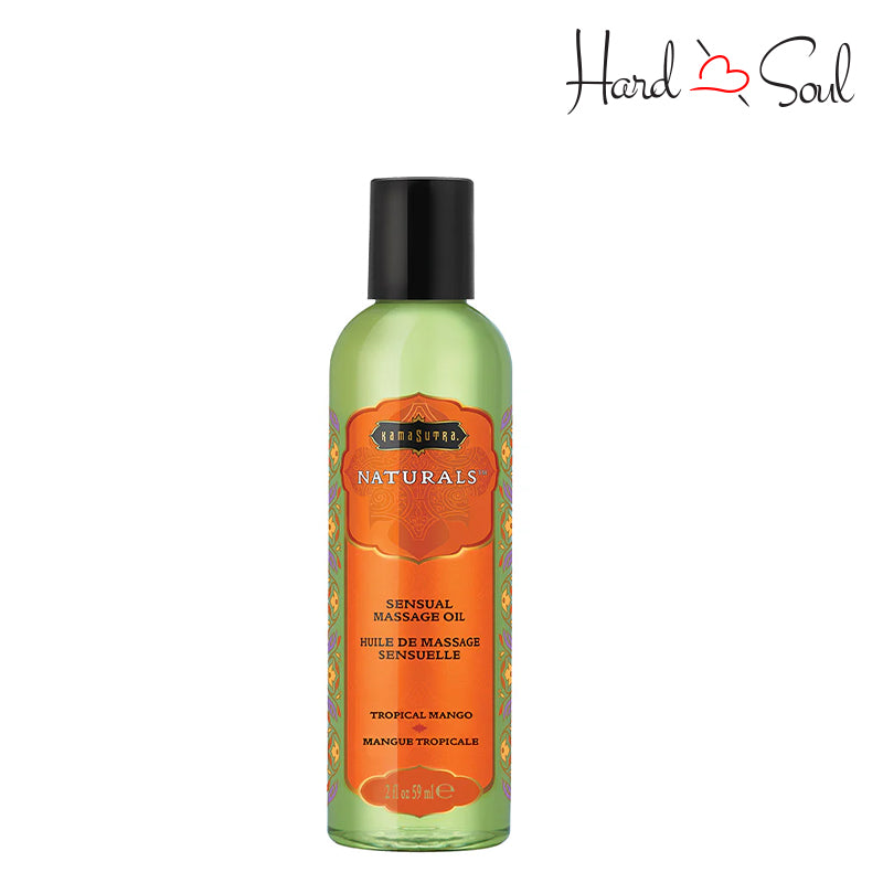 A Bottle of Kama Sutra Naturals Massage Oil Tropical Mango 2oz - HardnSoul