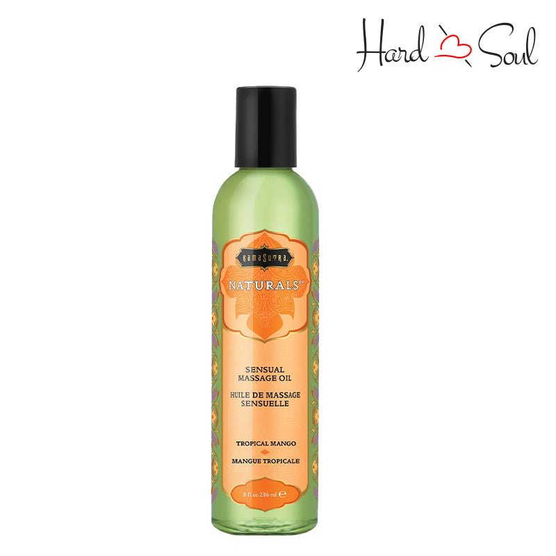 A Bottle of Kama Sutra Naturals Massage Oil Tropical Mango 8oz - HardnSoul