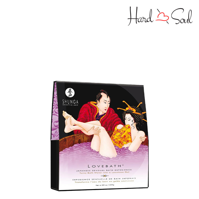 Front Side of Lovebath Sensual Lotus Bath Gel Box - HardnSoul
