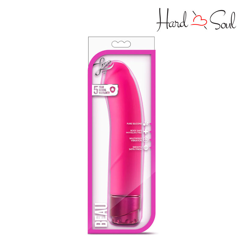 A Box of Luxe Beau Vibrating Dildo Pink 8.5" - HardnSoul