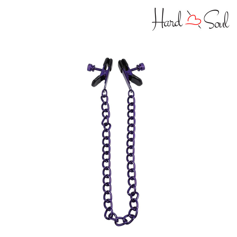 A Merci Chained Up Nipple Clamps Purple - HardnSoul