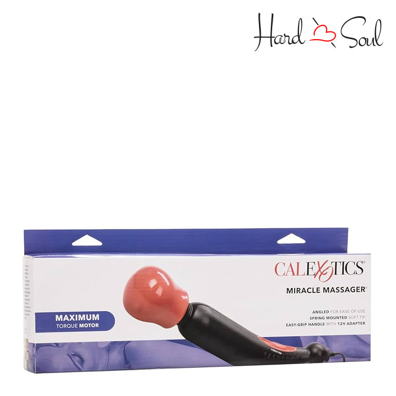 Front Side of Miracle Wand Massager Red Box - HardnSoul