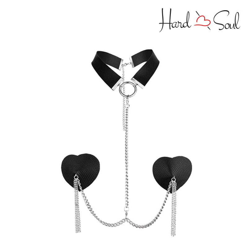 Black NIPPLICIOUS Dominatrix Pasties with Collar - HardnSoul