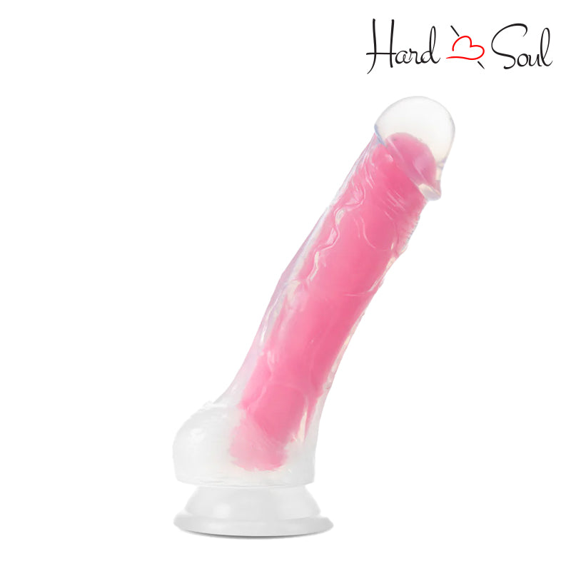 A Neo Elite Glow in the Dark Dildo 7.5" Pink - HardnSoul