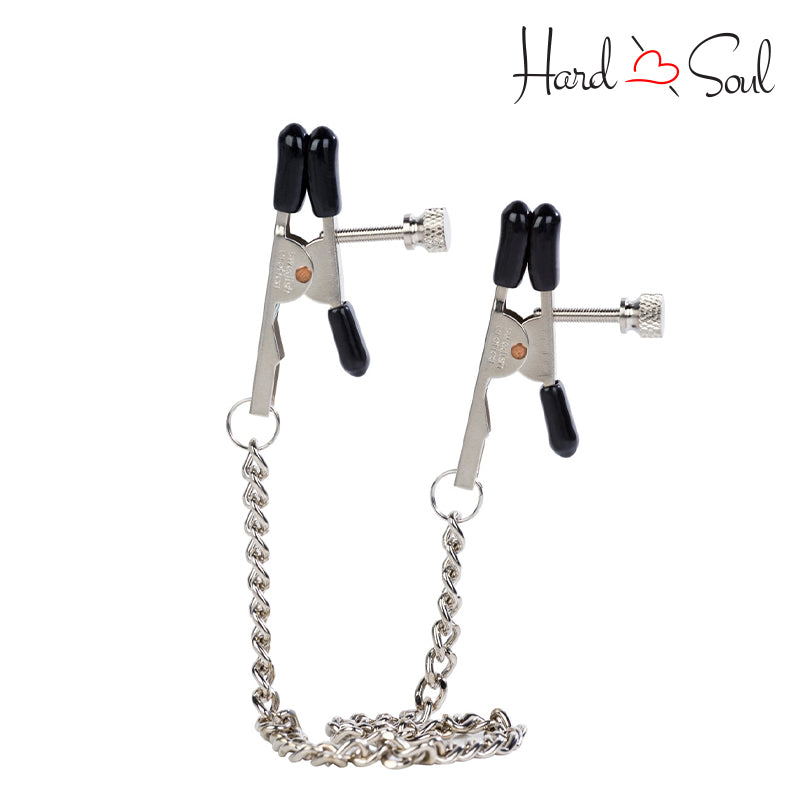Side of Nipple Play Bull Nose Nipple Clamps Silver - HardnSoul
