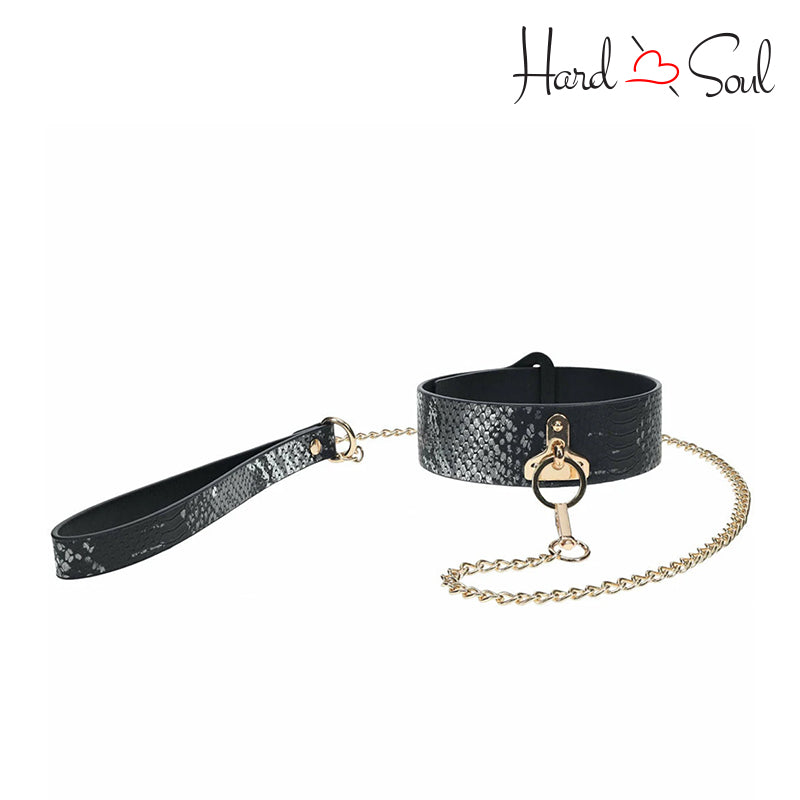 Black Ouch! Florence Collection Collar with Leash - HardnSoul