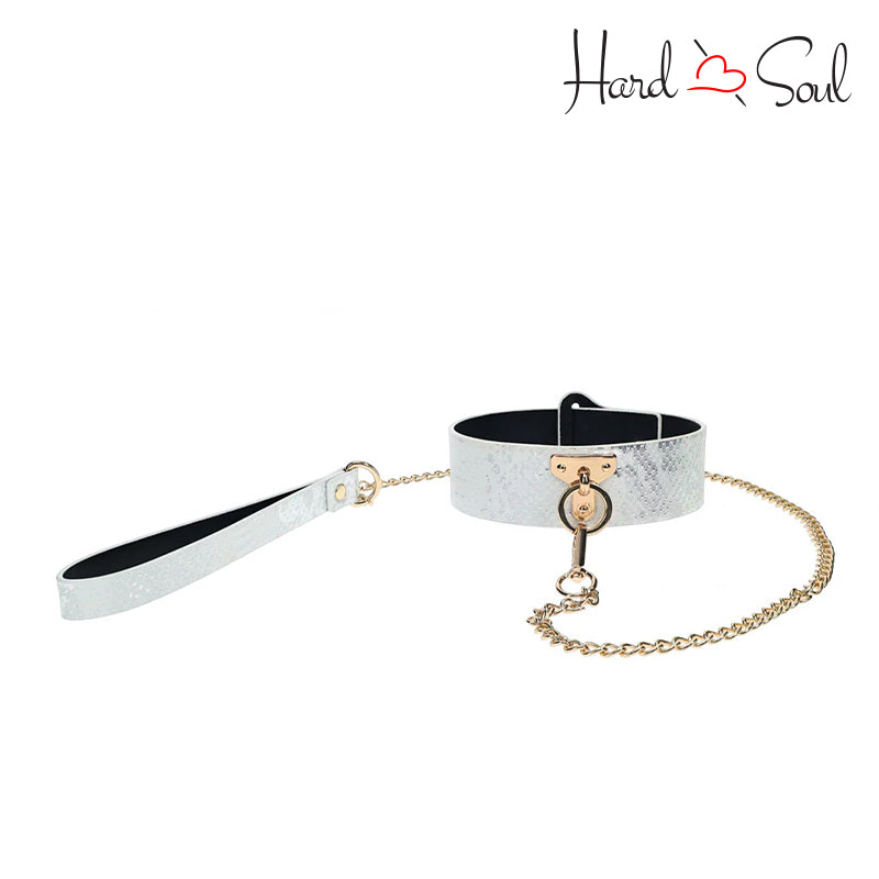 Ouch! Florence Collection Collar with Leash White - HardnSoul