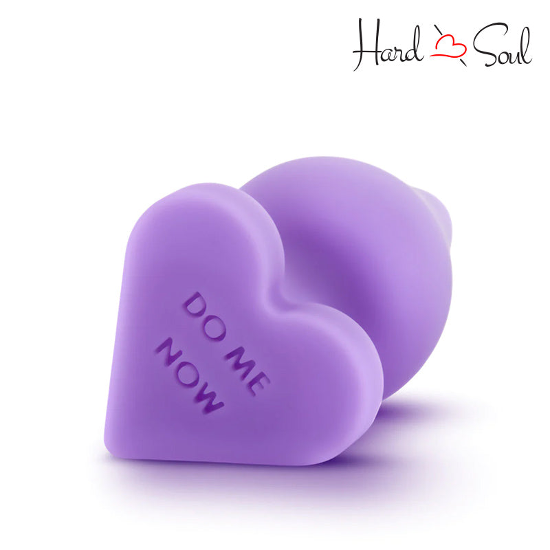 Bottom Side of Play with Me Naughty Candy Hearts Do Me Now Butt Plug Purple - HardnSoul