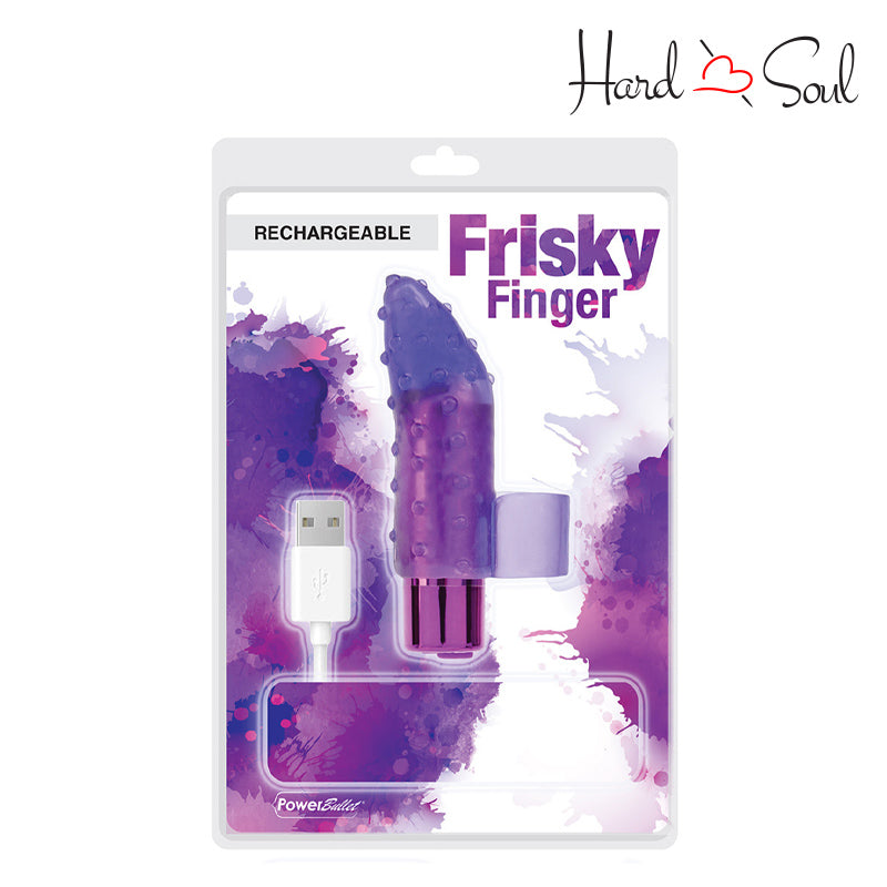 A Box of PowerBullet Frisky Finger Rechargeable Purple - HardnSoul